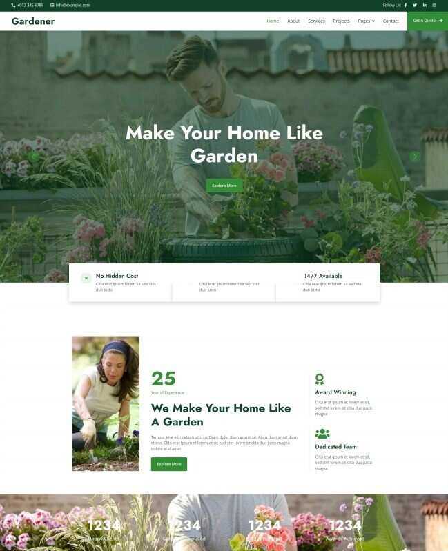 花园园艺花艺机构网站html模板 - 项目资源网