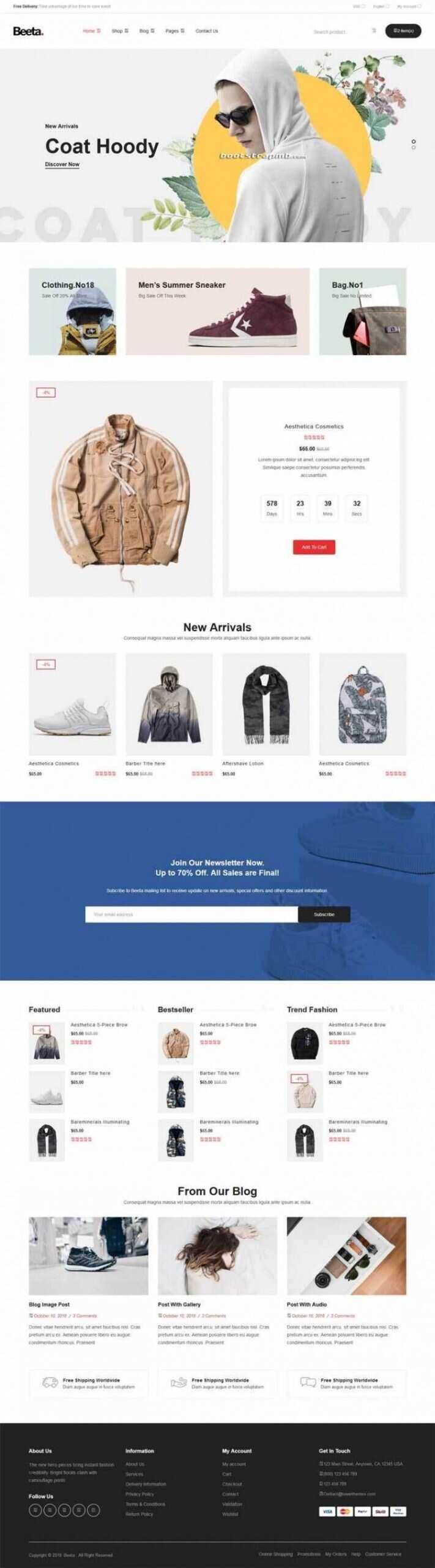 多功能电子商务Bootstrap4响应式HTML5 - 项目资源网