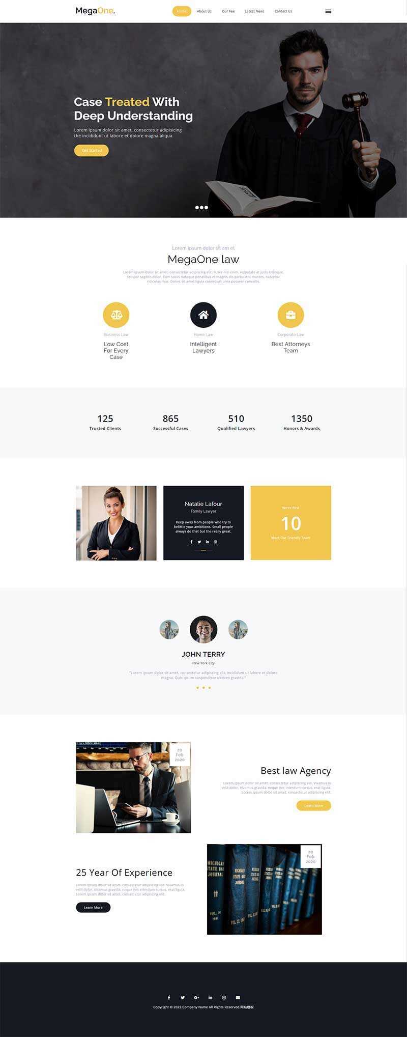 法律咨询服务机构HTML5网站模板 - 项目资源网