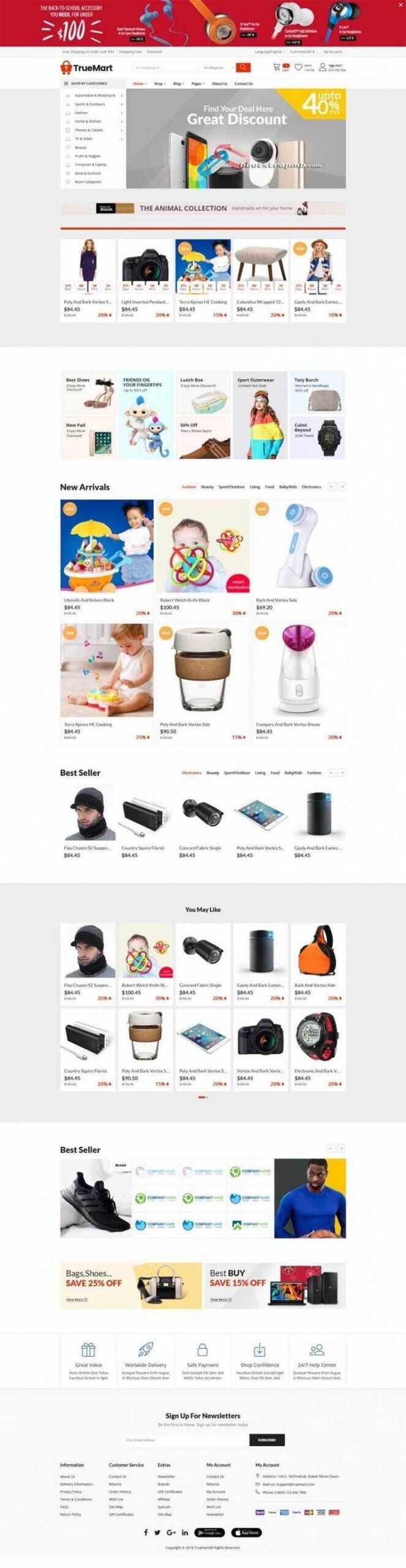 Bootstrap响应式大型综合超市商城 - 项目资源网