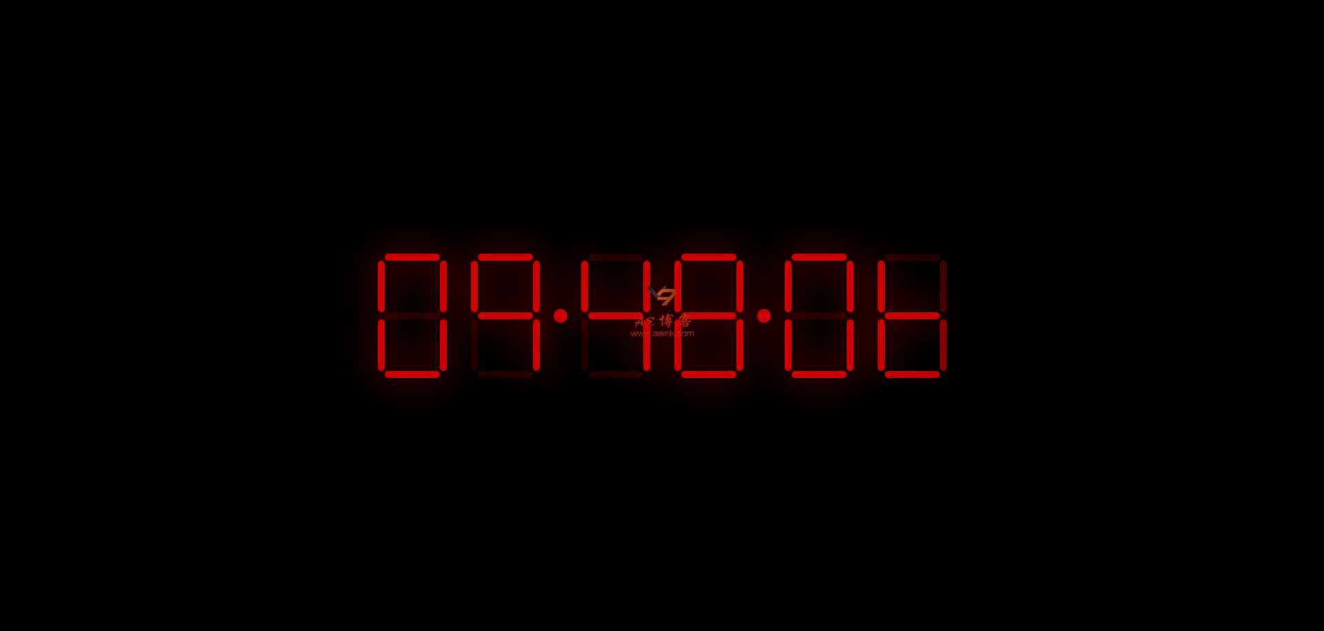 js 红色动态炫酷数字时钟 - 项目资源网