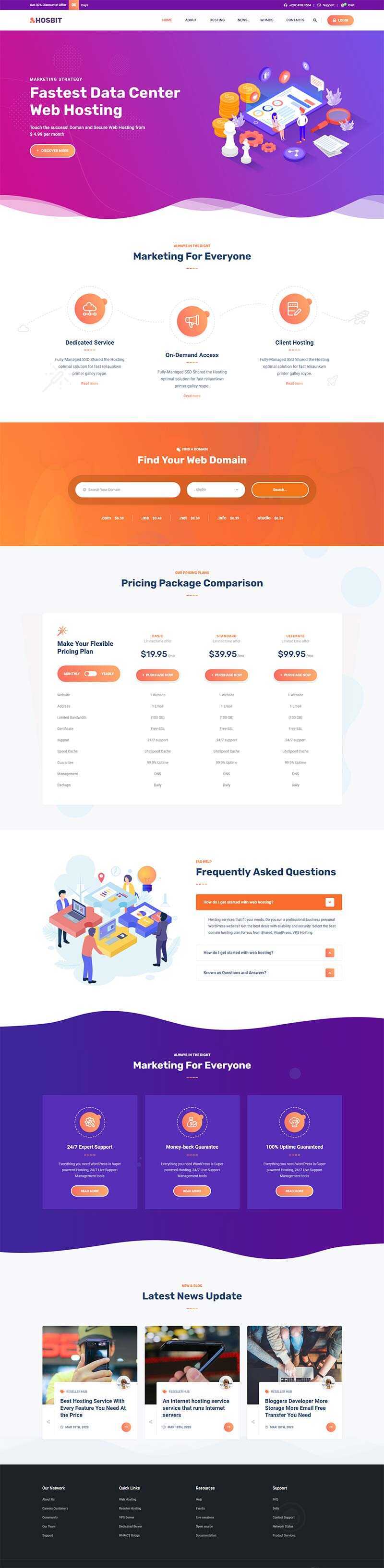云主机域名服务网站HTML5模板 - 项目资源网