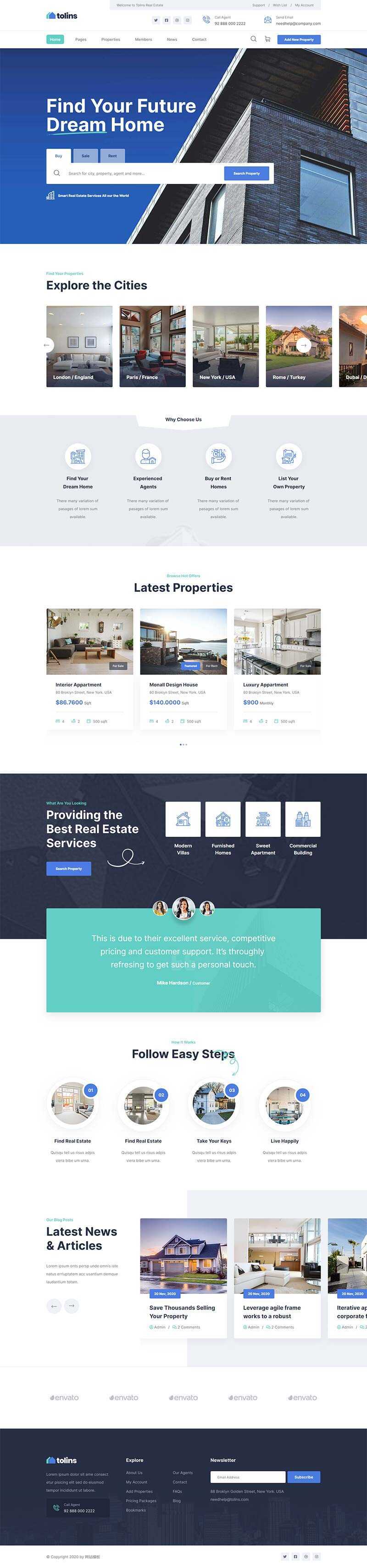 bootstrap二手房房地产业务销售网站HTML模板 - 项目资源网