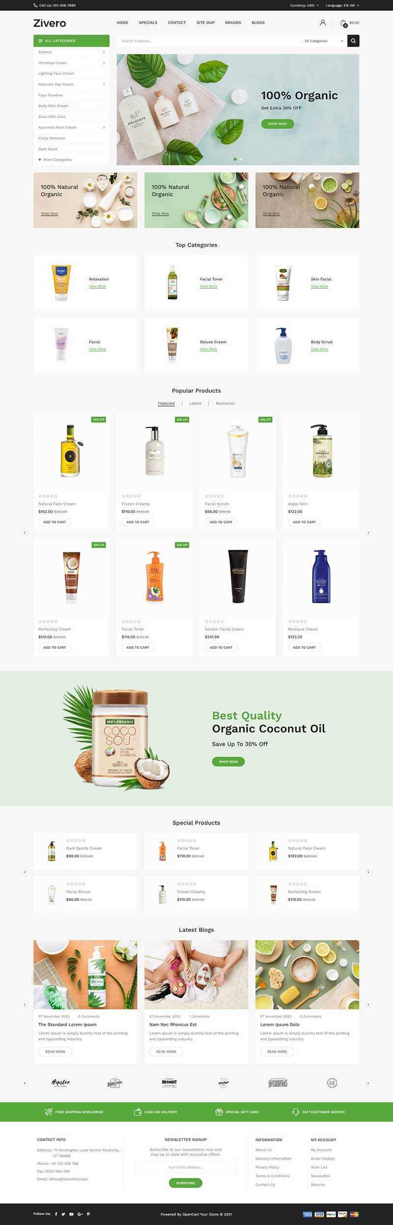 小清新洗护用品商城网页html模板 - 项目资源网