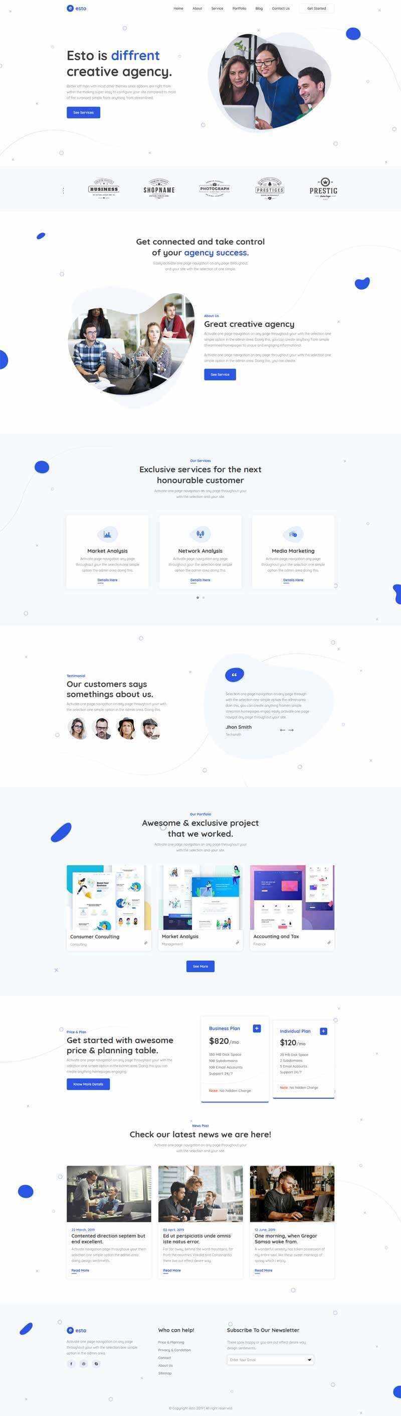 响应式创意的微小企业工作室网站html模板 - 项目资源网