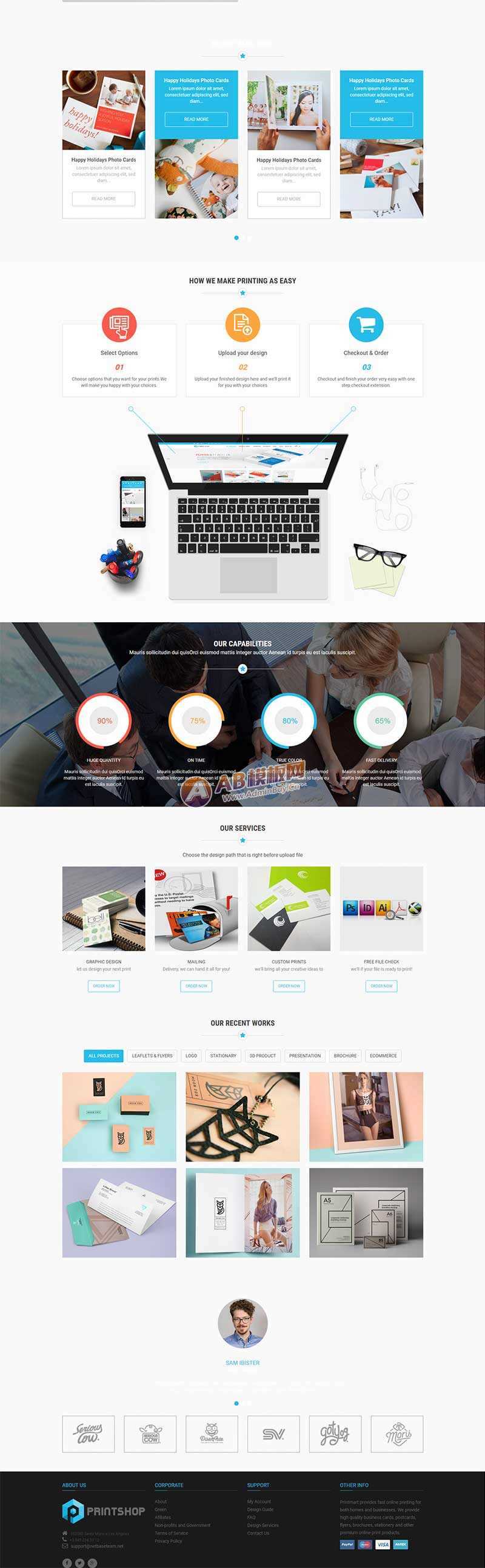 图片[2] - 蓝色的响应式名片印刷公司网站html模板 - 项目资源网 - 项目资源网