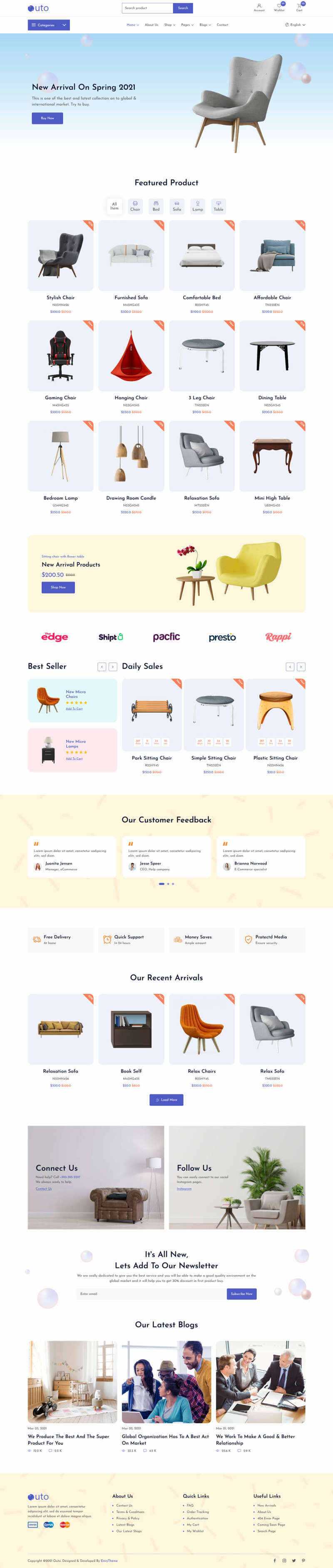 响应式的家具店铺HTML模板 - 项目资源网