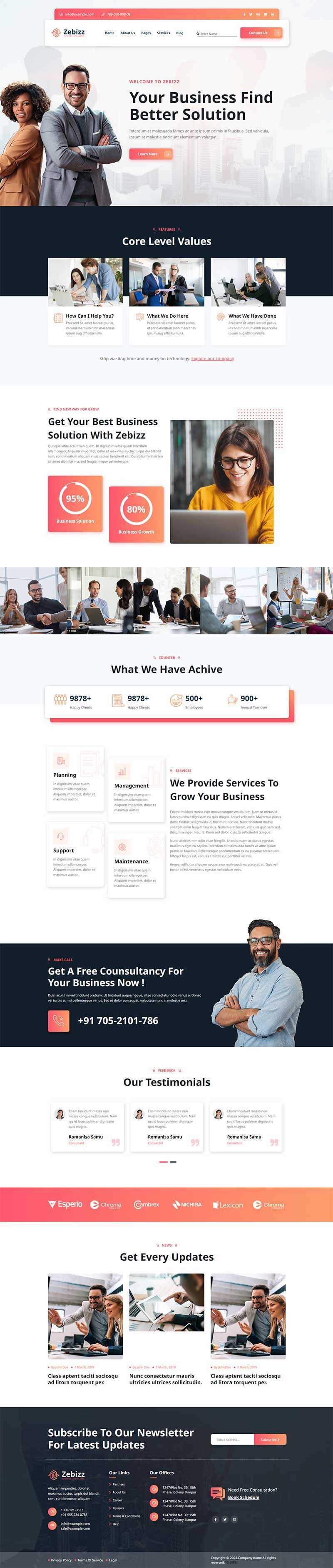 企业商务咨询服务公司网站html模板 - 项目资源网