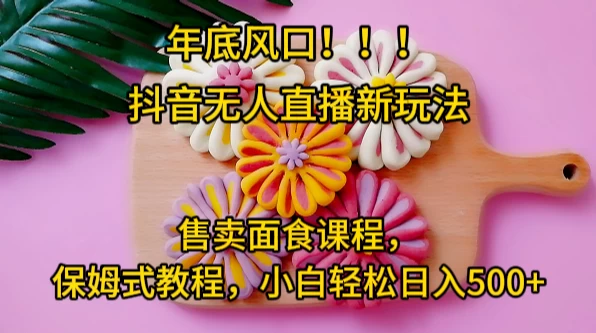 年底风口，抖音无人直播新玩法，售卖面食课程，保姆式教程，小白轻松日入500+ - 项目资源网