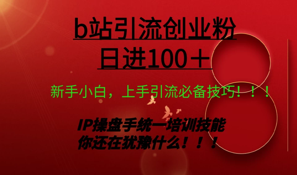 日引创业粉 100+ b 站全套打法【实操教学】不容错过 - 项目资源网