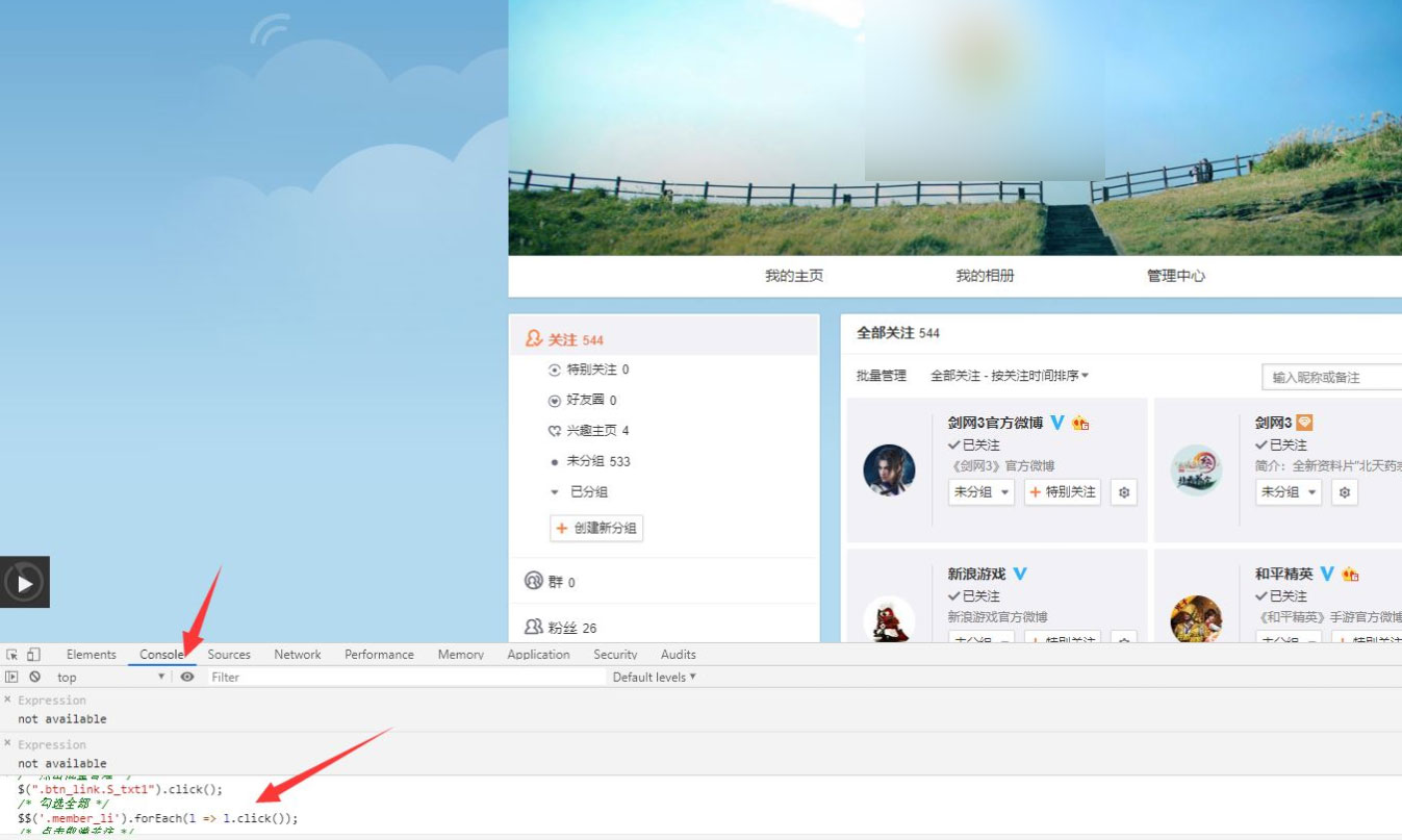 图片[3] - 快速批量取消微博关注网页脚本 - 项目资源网 - 项目资源网